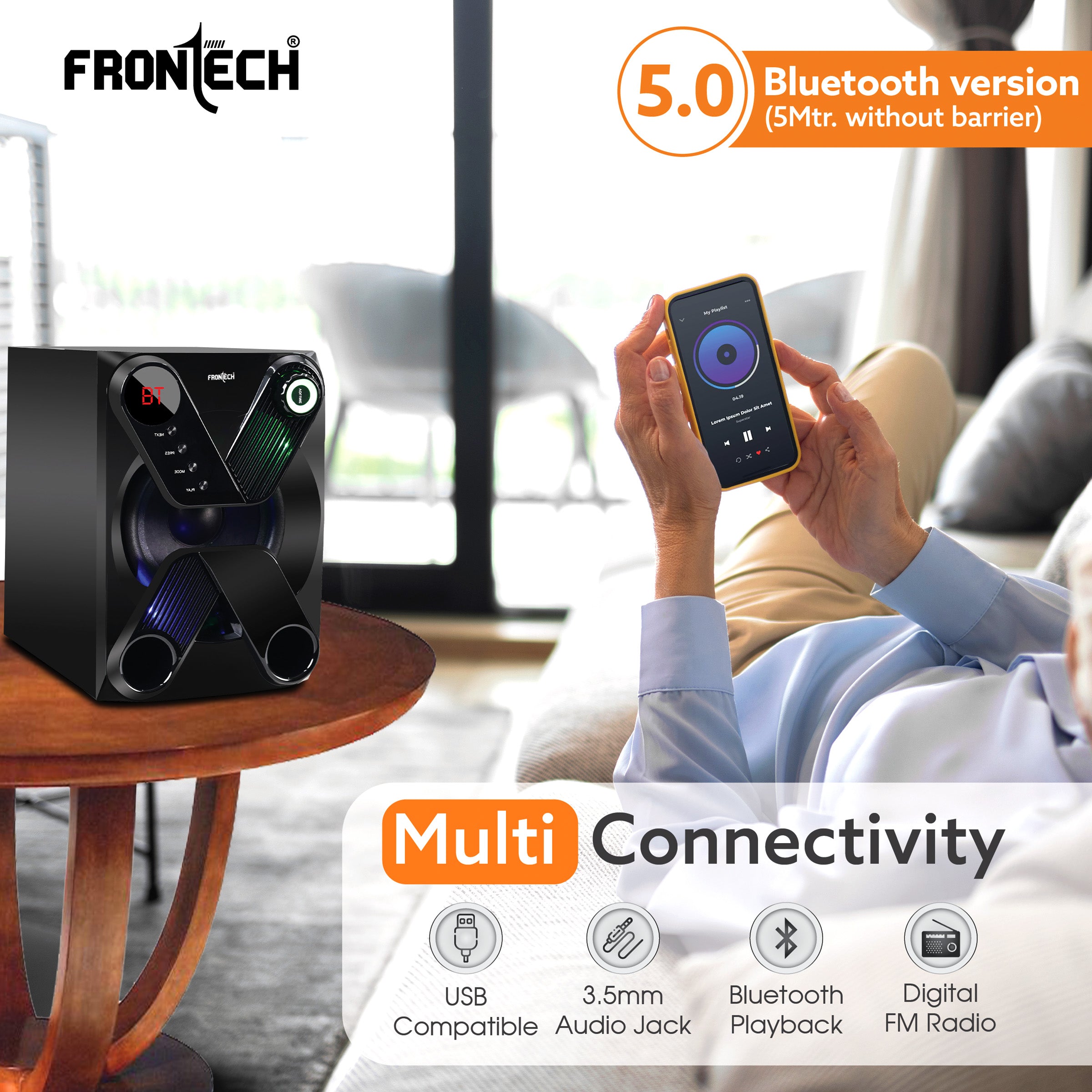 Frontech 2.1 Channel Bluetooth Speaker System (SW-0143) Frontech 2.1 Channel Bluetooth Speaker System (SW-0143)